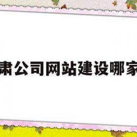 关于甘肃公司网站建设哪家好的信息