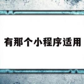 有那个小程序适用(什么小程序最受欢迎)
