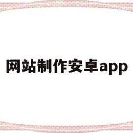 网站制作安卓app(制作网站app免费工具)