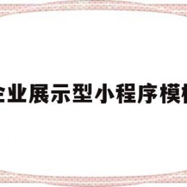 企业展示型小程序模板(展示类小程序有哪些功能)