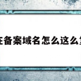 现在备案域名怎么这么复杂(备案中的域名能用在其他空间上面吗)