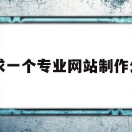 寻求一个专业网站制作公司(寻求一个专业网站制作公司的方案)