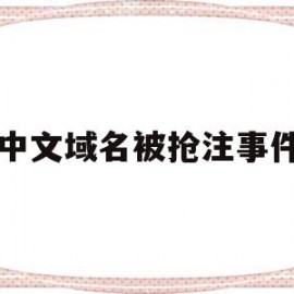 中文域名被抢注事件(中文域名被抢注案例)