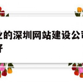 关于专业的深圳网站建设公司哪家好的信息