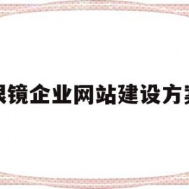 关于眼镜企业网站建设方案的信息
