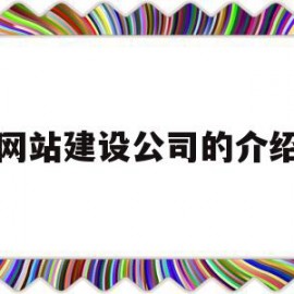 网站建设公司的介绍(网站建设公司的介绍文案)