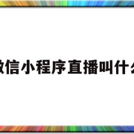 微信小程序直播叫什么(微信小程序直播有哪些功能)