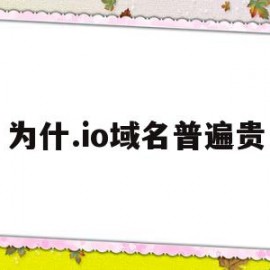 为什.io域名普遍贵(域名为什么有便宜和贵的)