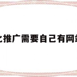 优化推广需要自己有网站吗(优化推广是什么)