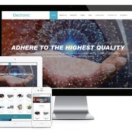 电子元件外贸响应式英文网站模板