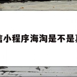 微信小程序海淘是不是真的(微信小程序海淘是不是真的便宜)