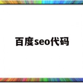 百度seo代码(2021百度seo)
