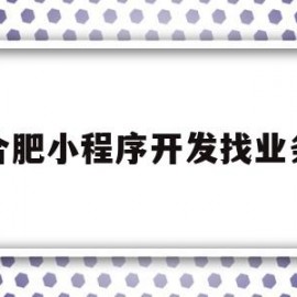 合肥小程序开发找业务(合肥微信小程序开发的公司)