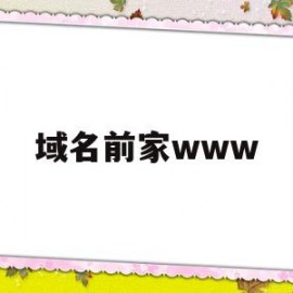域名前家www的简单介绍