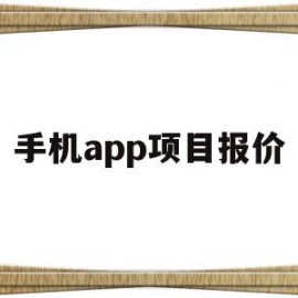 手机app项目报价(手机app收费项目如何取消)