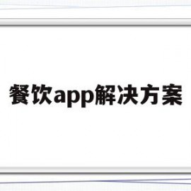 餐饮app解决方案(餐饮app解决方案设计)