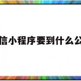 微信小程序要到什么公司(微信小程序需要注册公司吗?)