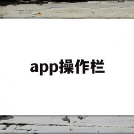 app操作栏(设置操作栏)