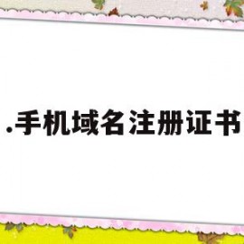.手机域名注册证书(手机域名注册证书有用吗)