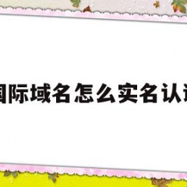 国际域名怎么实名认证(国际域名注册需要多少钱?)