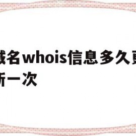 包含域名whois信息多久更新一次的词条