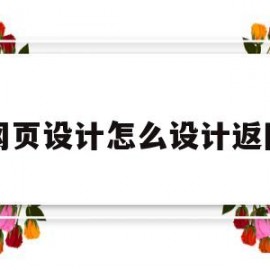 网页设计怎么设计返回(网页设计怎么设计返回键)
