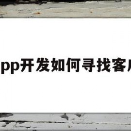 app开发如何寻找客户的简单介绍
