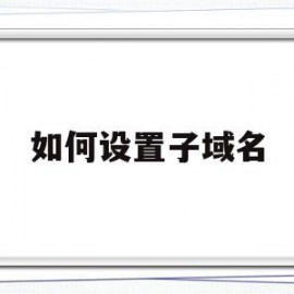 如何设置子域名(子域名怎么申请https证书)