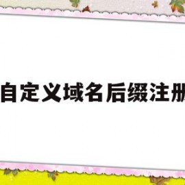 自定义域名后缀注册(自定义域名后缀注册不了)