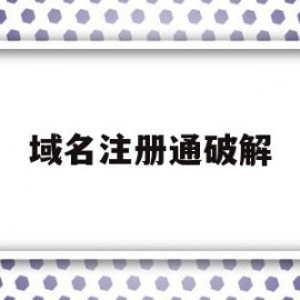 域名注册通破解(域名注册解析过程)