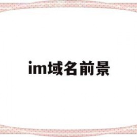 im域名前景(im域名申请)