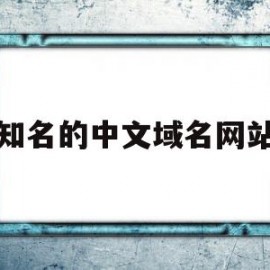 知名的中文域名网站(中文域名商城)