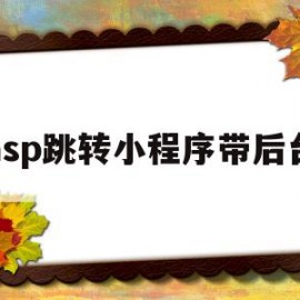 asp跳转小程序带后台(小程序跳转小程序携带参数)