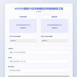 P12证书密码修改HTML单页源码