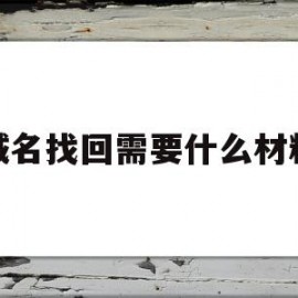 域名找回需要什么材料(域名找回需要什么材料呢)