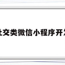 社交类微信小程序开发(社交小程序需要什么资质)