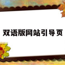 双语版网站引导页(双语版网站引导页是什么)