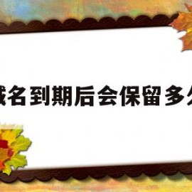 域名到期后会保留多久(域名到期后会保留多久的记录)