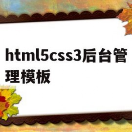 包含html5css3后台管理模板的词条