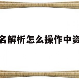 域名解析怎么操作中资源(域名解析怎么操作中资源管理器)