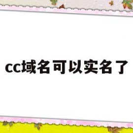cc域名可以实名了(cc域名有没有前景2020)