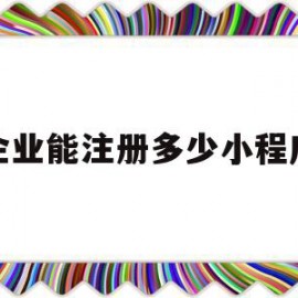企业能注册多少小程序(企业能注册多少小程序账号)