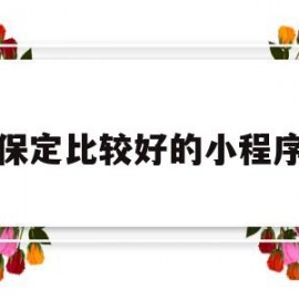 保定比较好的小程序(保定哪儿)