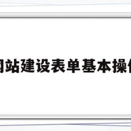 网站建设表单基本操作(网站建设表单基本操作包括)