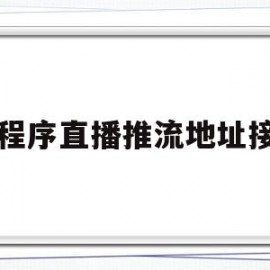小程序直播推流地址接口(小程序直播推流是什么意思)