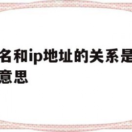 域名和ip地址的关系是什么意思(域名与ip地址的关系是什么答案是四个汉字)