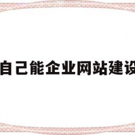 自己能企业网站建设(企业自建网站需要哪些方面的费用)