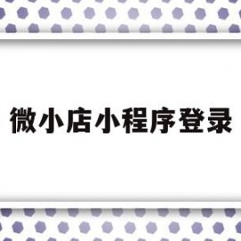 微小店小程序登录(微小店的微信支付在哪里开通)