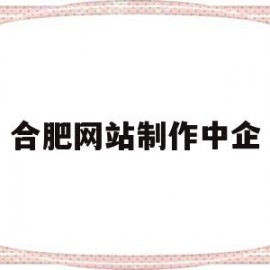 合肥网站制作中企(合肥正规制作网站公司)