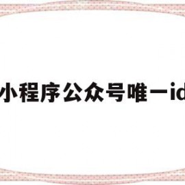 小程序公众号唯一id(微信公众号自己的小程序id在哪里看)
